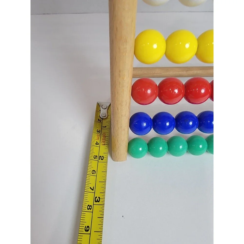 Wooden 10 Row Abacus Counting Frame 100 Beads Preschool Math Learning Toy
